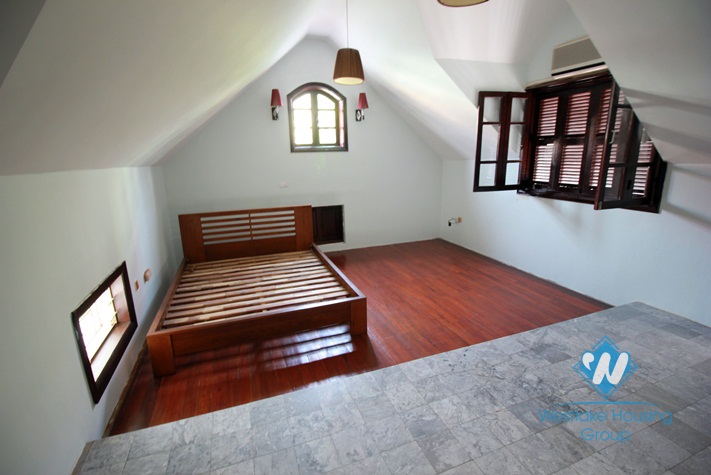 Nice french-designed house for rent near Xuan Dieu street, Tay Ho, Hanoi